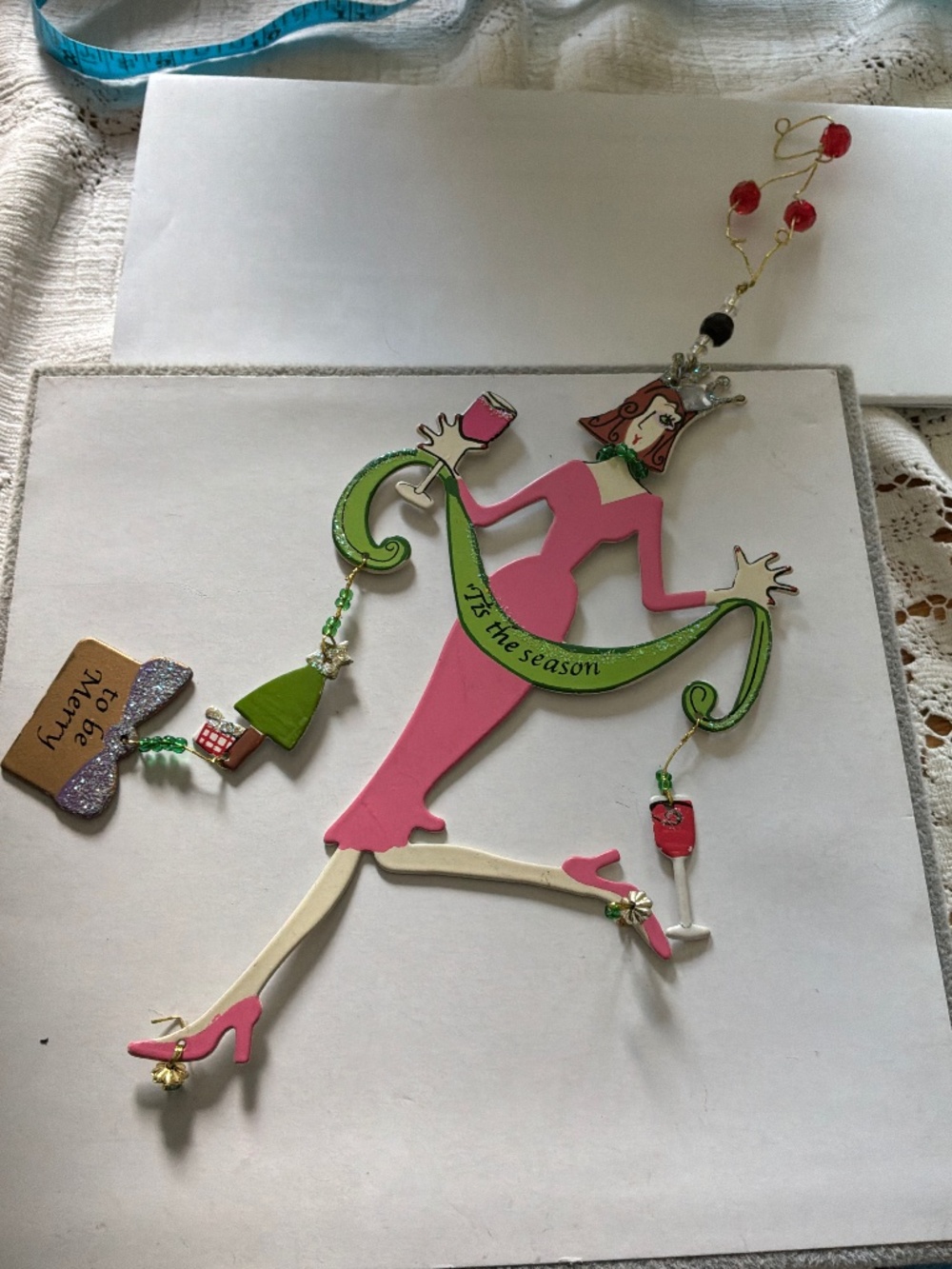 Tis The Season To Be Merry Sassy Wine Diva Metal Christmas Ornament